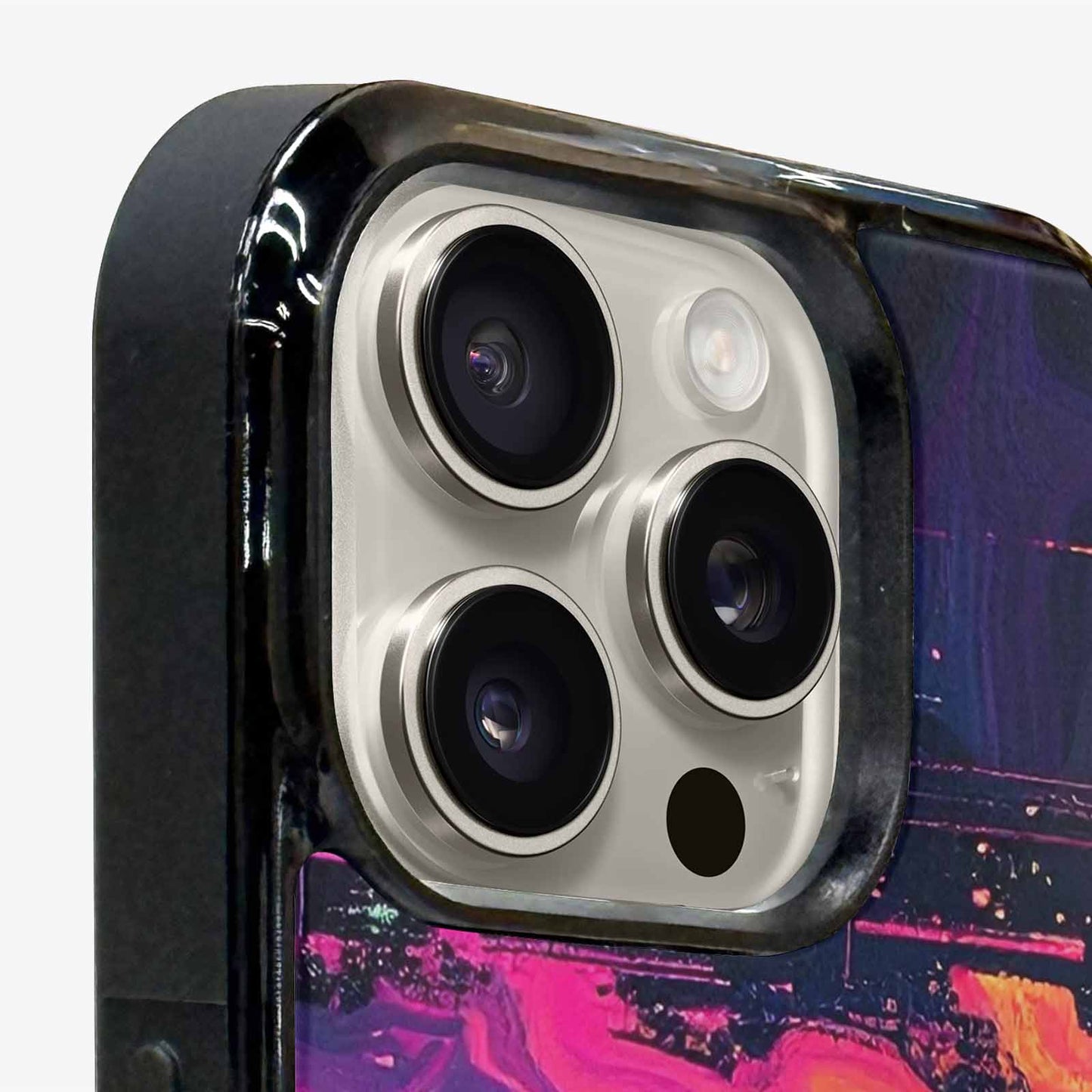 iPhone 16 Pro Max Case — Glitch Dark Art Seamless Pattern Vibrant, Custom Art Phone Cover