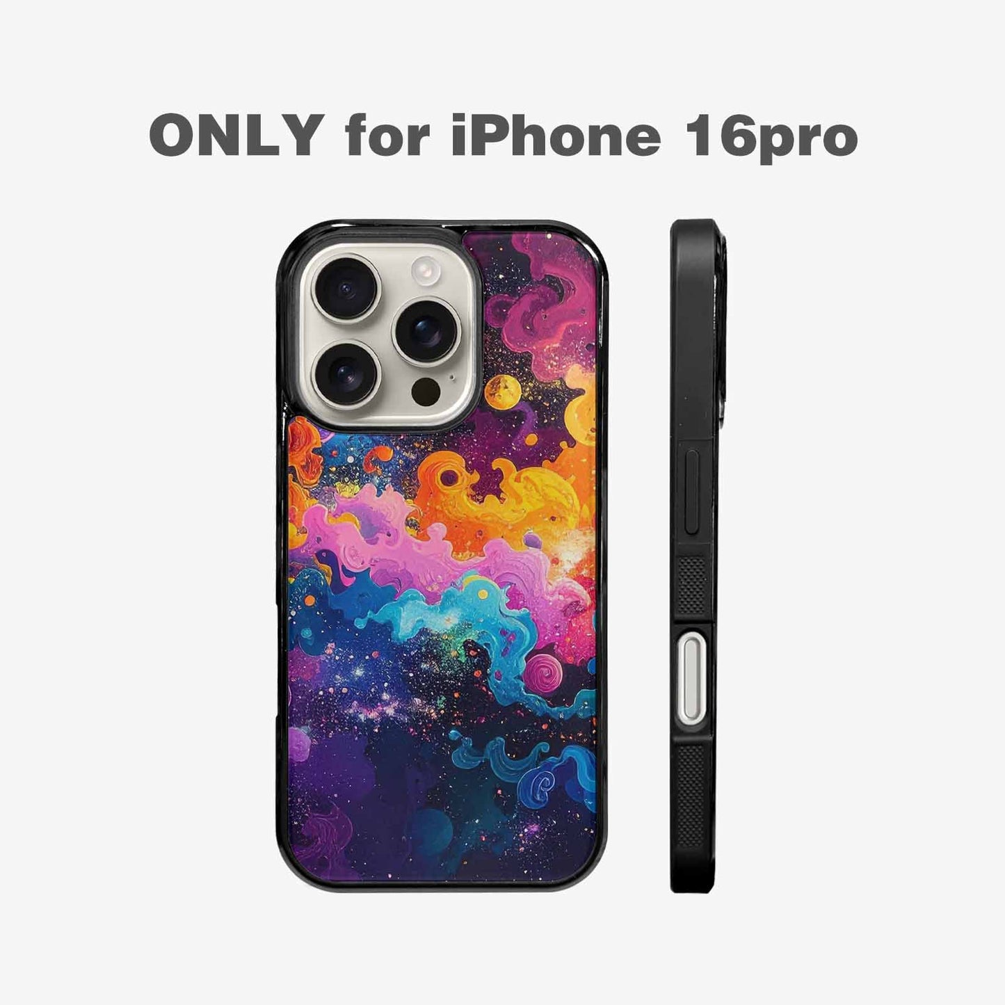 iPhone 16 Pro Case — Cosmic Creature And Object Mashup Pattern, Customized Protective Case
