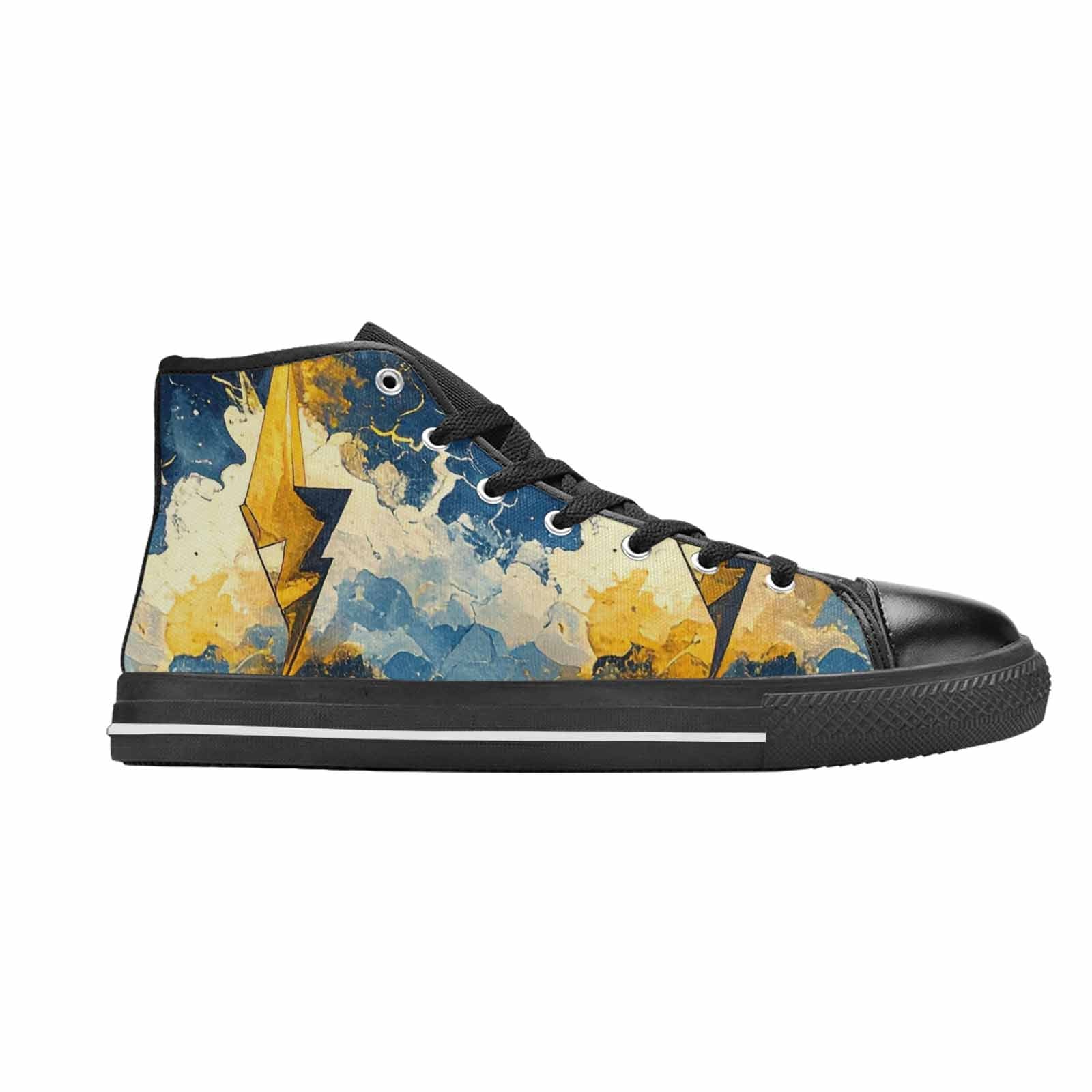WOMEN'S Lightning Bolt High Top Canvas Vivid Custom Shoes
