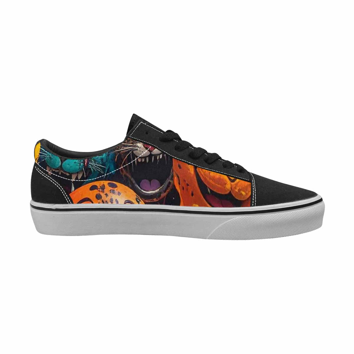 WOMEN'S Smiley Faces Lace-Up Canvas Kaleidoscope Sneakers