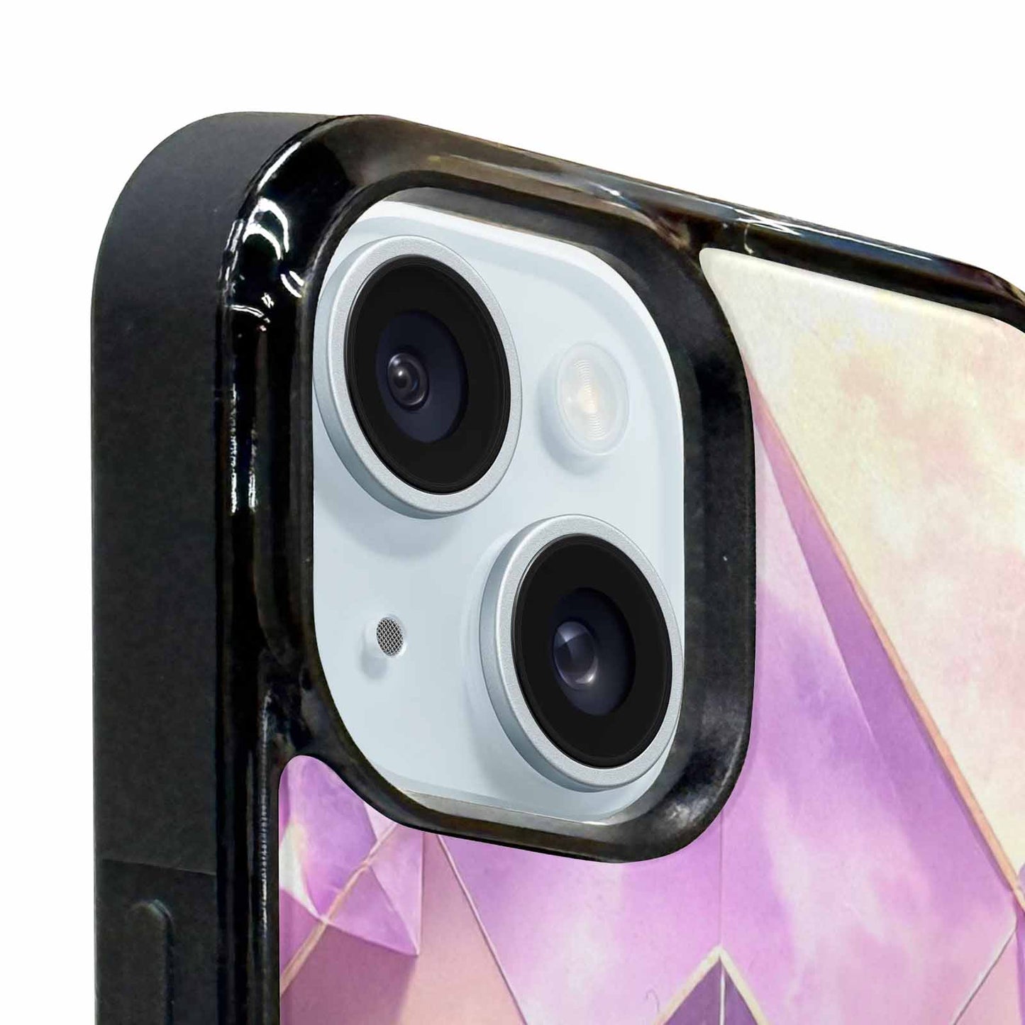 iPhone 15 Plus Case — Amethyst Crystal Art Pattern Personalized Phone, Custom Printed Phone Case