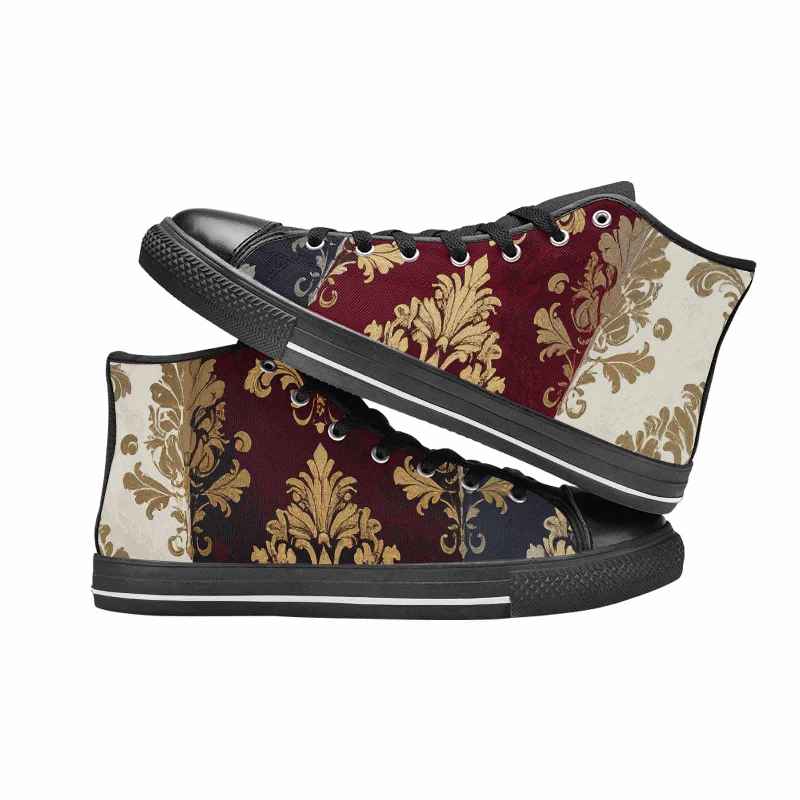 MEN'S Damask Ornamental Wallpaper High Top Canvas Aesthetic Sneakers