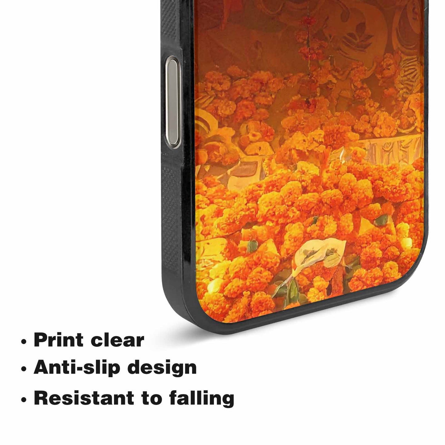 iPhone 16 Pro Case — Marigold Day Of The Dead Marigold, Custom Printed Phone Case
