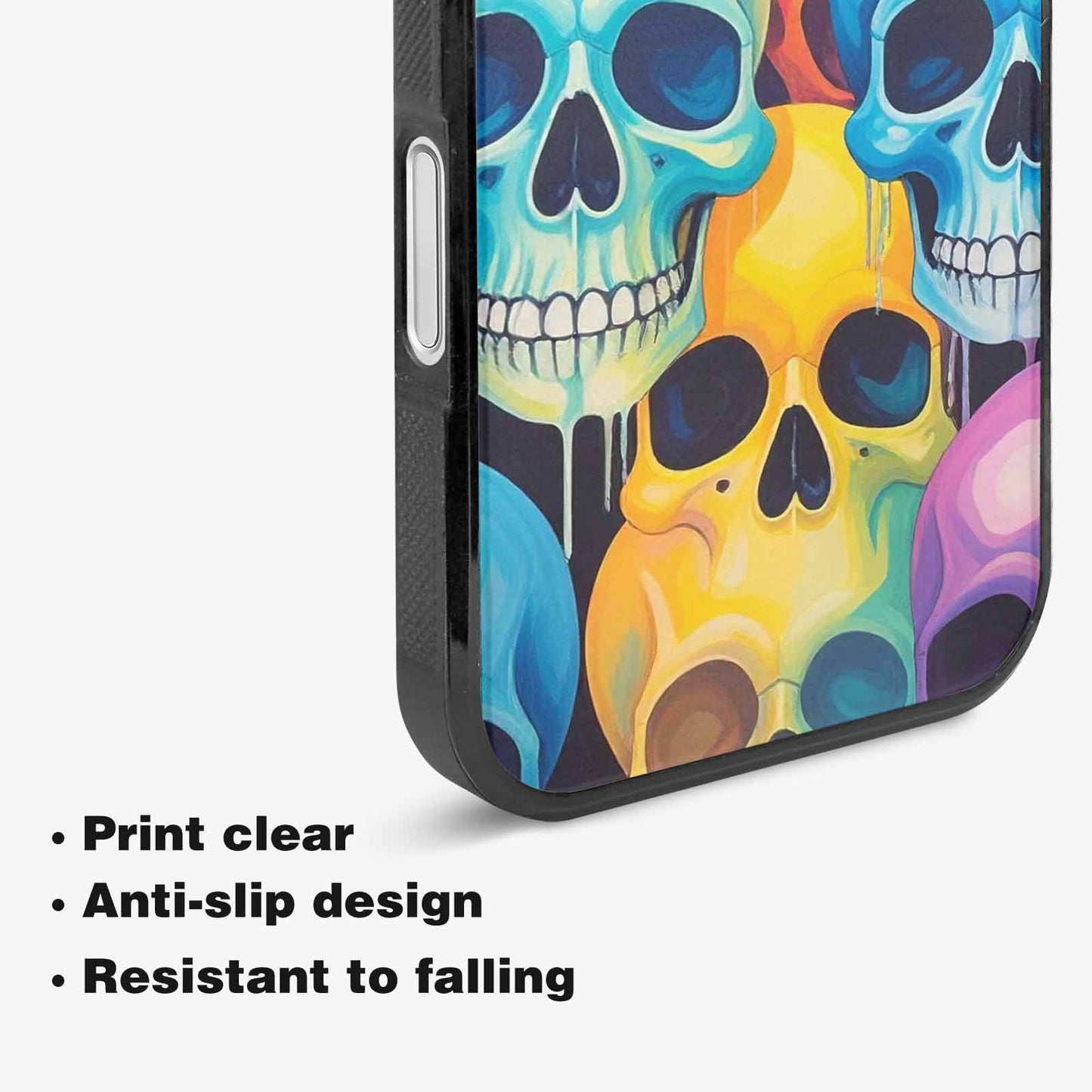iPhone 16 Case — Dripping Candy Skulls, Personalized Phone Case