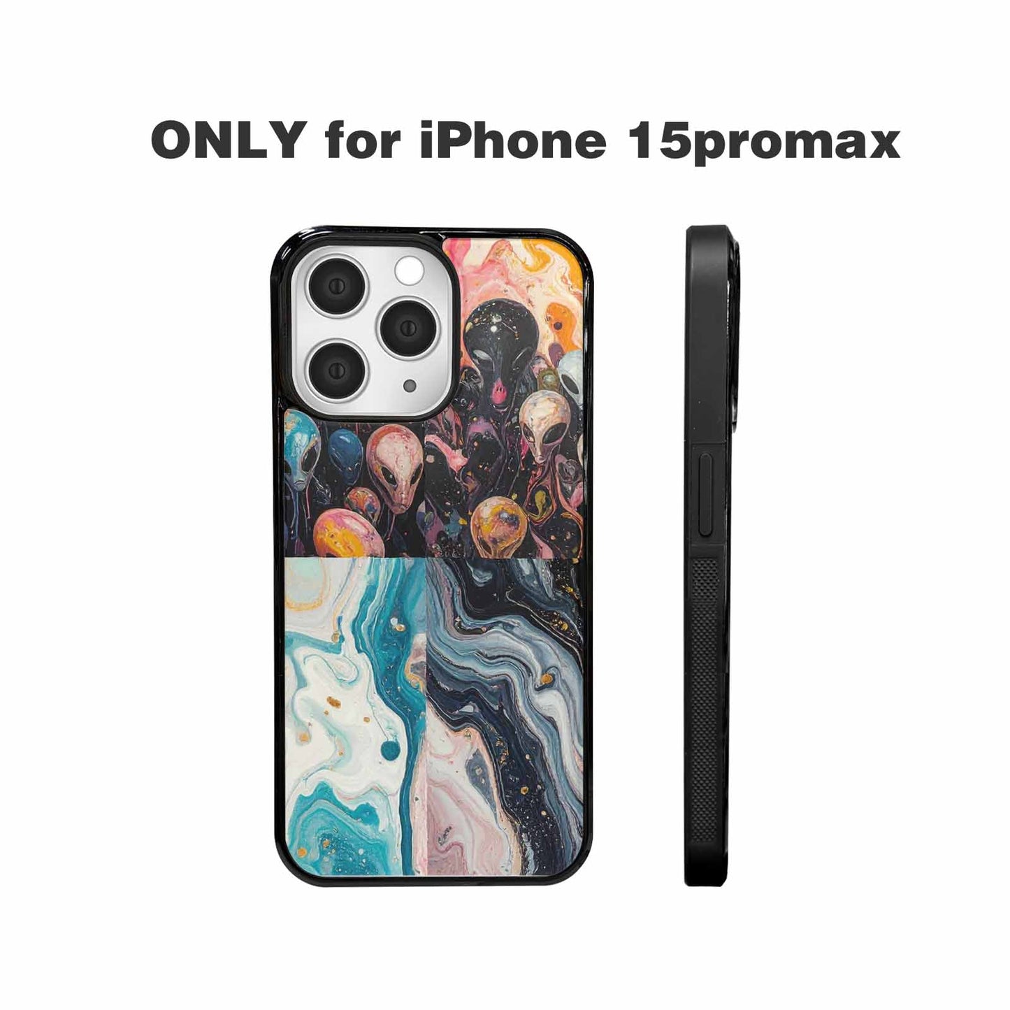 iPhone 15 Pro Max Case — Aliens Marblealiens Pattern Dms, Original Design Phone Case