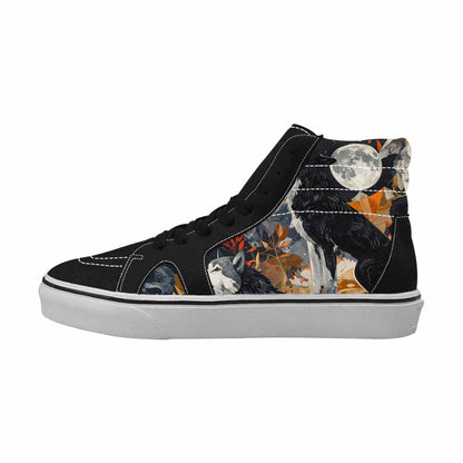 WOMEN'S Wolf Silhouette Moon High Top Canvas Surreal Sneakers