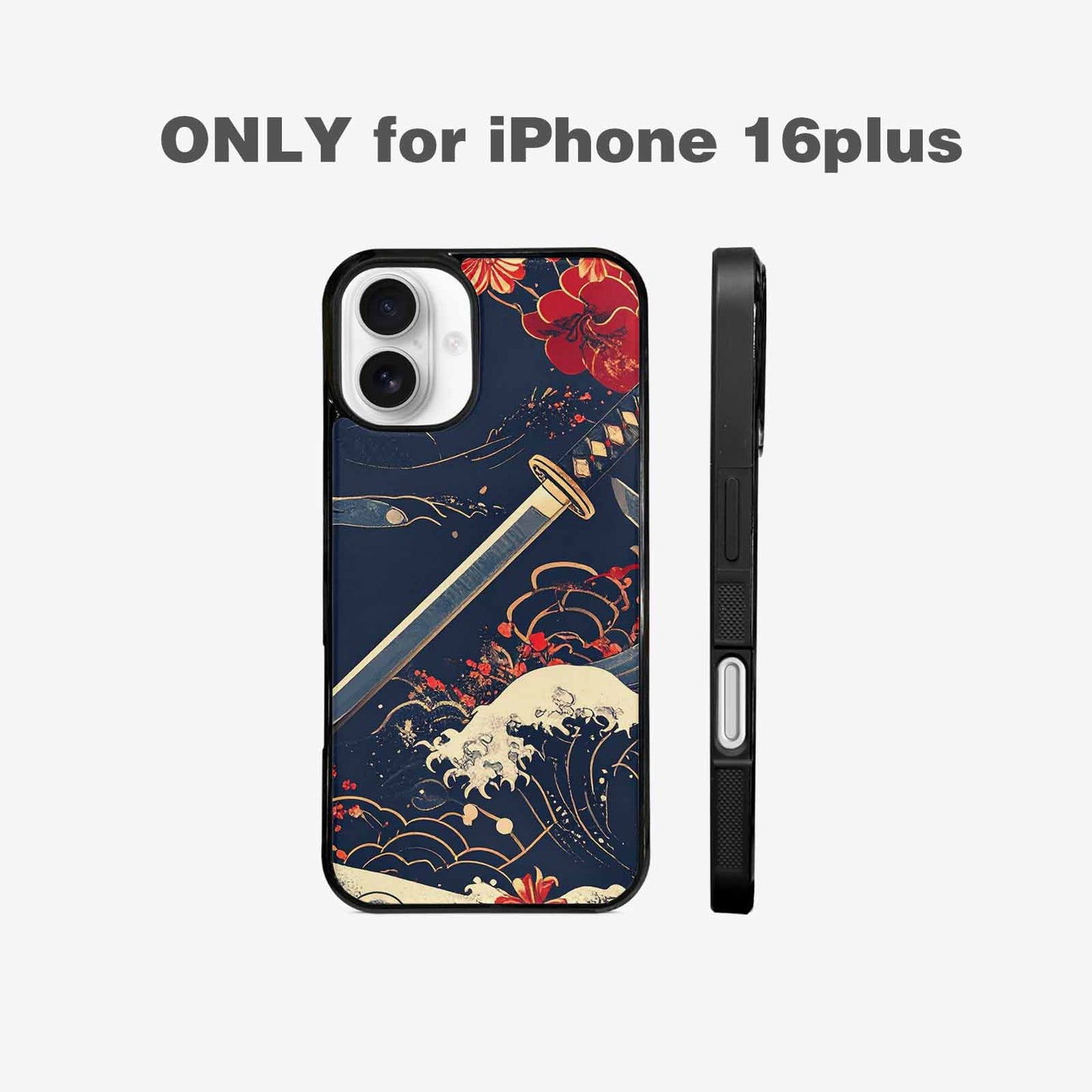 iPhone 16 Plus Case — Samurai Art Repeat Pattern, Custom Made Phone Cover