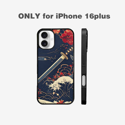 iPhone 16 Plus Case — Samurai Art Repeat Pattern, Custom Made Phone Cover