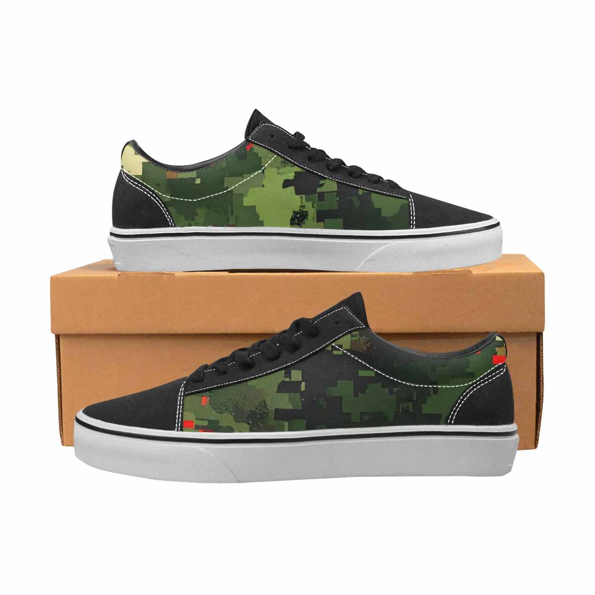 MEN'S Military Camouflage Blotch Canvas Lace-Up Neon Fantasy Shoes