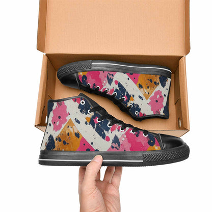 MEN'S Cow Animal Print High Top Canvas Wallpaper Art Shoes