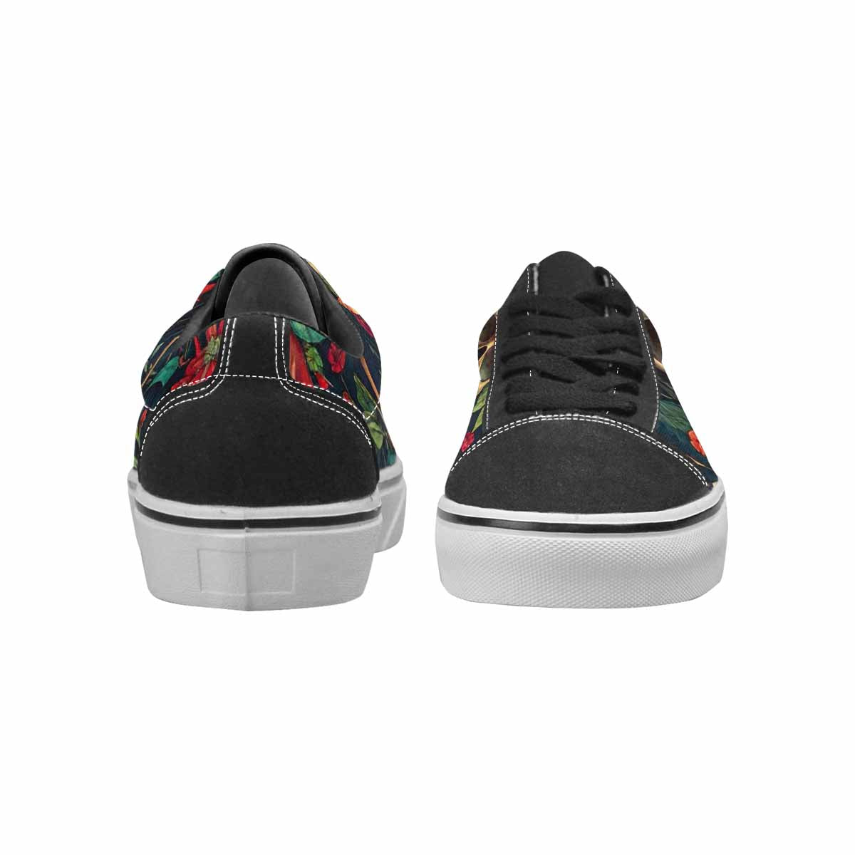 WOMEN'S Skulls  Botanical Skulls Lace-Up Canvas Grunge Custom Shoes