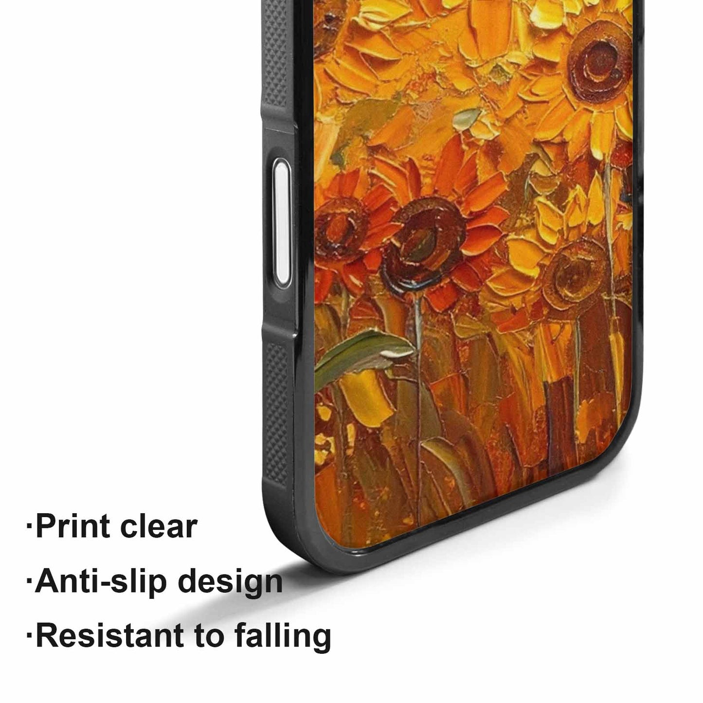 iPhone 17 Case — Impressionist Sunflower Brushstroke Pattern Floral, Custom Art Phone Cover