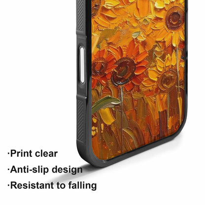iPhone 17 Case — Impressionist Sunflower Brushstroke Pattern Floral, Custom Art Phone Cover