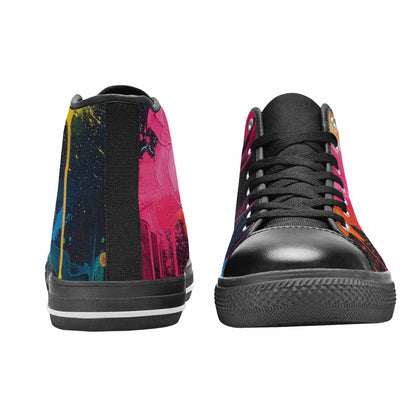WOMEN'S Paint Splatter High Top Canvas Grunge Sneakers