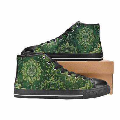 WOMEN'S Mandala High Top Canvas Neon Fantasy Custom Shoes