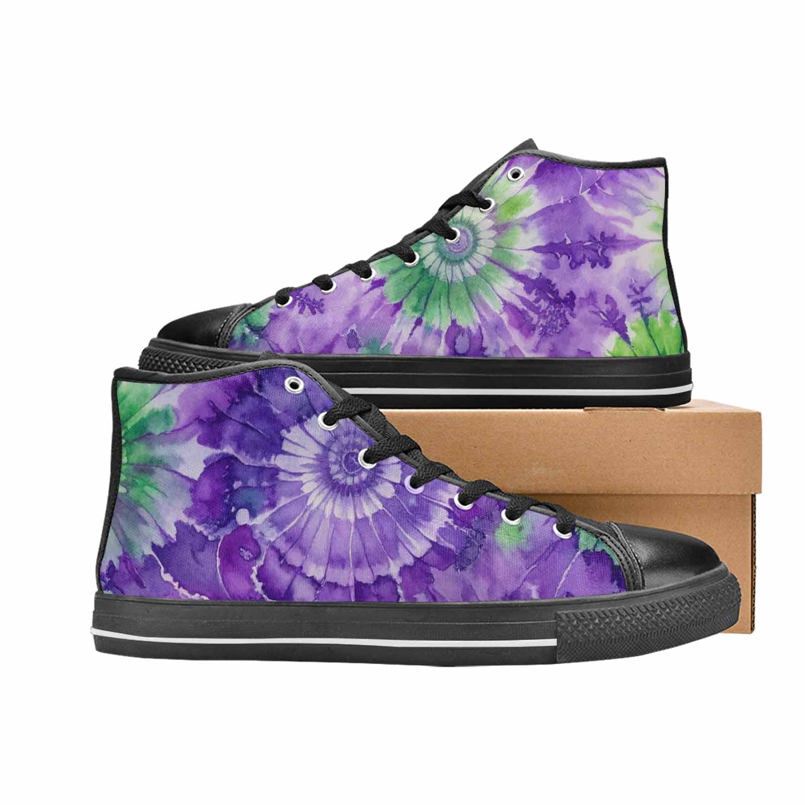 WOMEN'S Tie Dye - High Top Canvas Dark Academia Sneakers