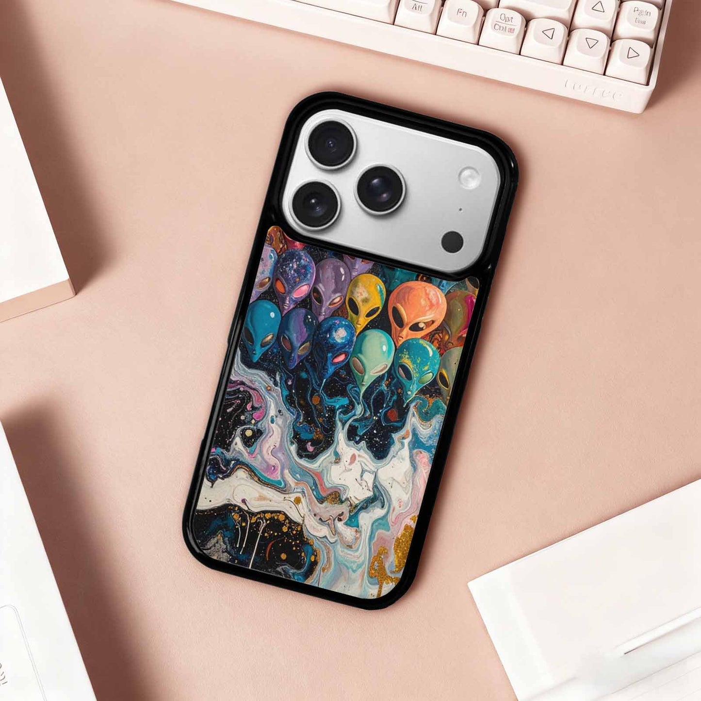 iPhone 17 Pro Case — Aliens Marblealiens Pattern Fjy Alien Scifi, Custom Print Case Cover