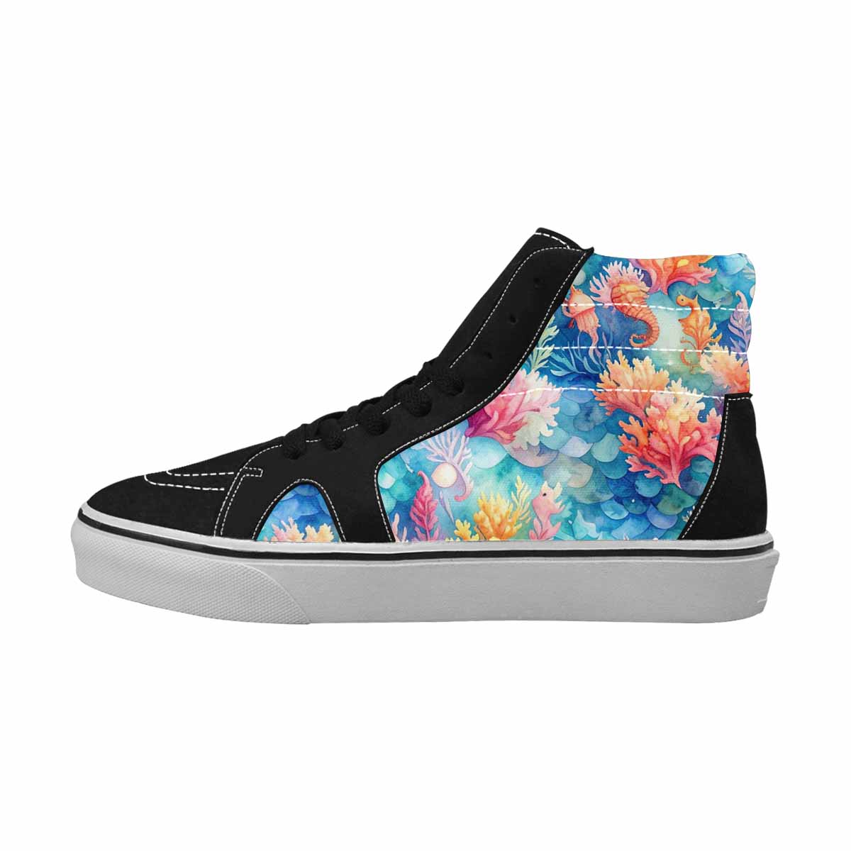 WOMEN'S Fish Scale Coral High Top Canvas Cottagecore Shoes
