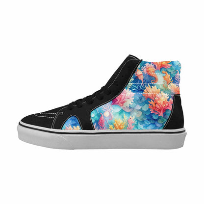 WOMEN'S Fish Scale Coral High Top Canvas Cottagecore Shoes