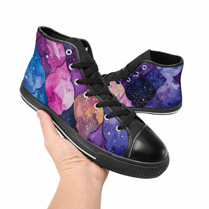 MEN'S Galaxy Stars Nebula High Top Canvas Grunge Custom Sneakers