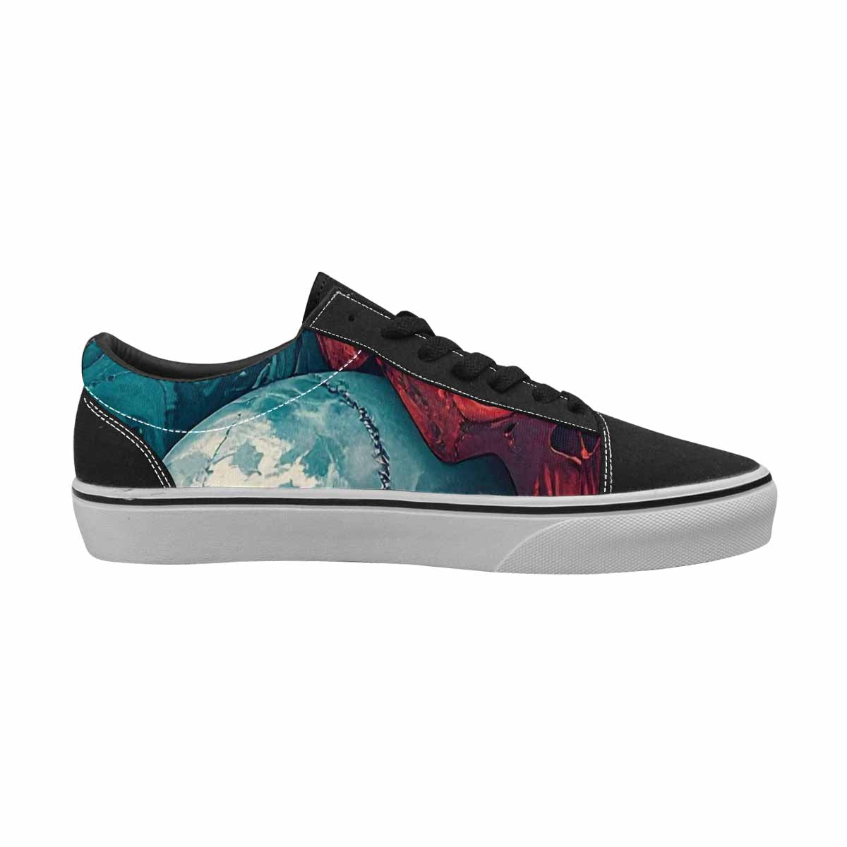 MEN'S Marble Skull Canvas Lace-Up Grunge Sneakers
