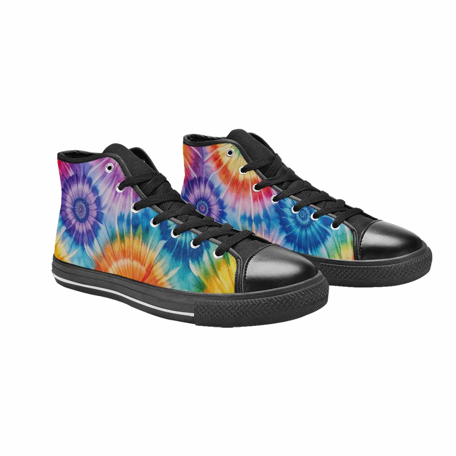 MEN'S Tie Dye Swirl High Top Canvas Dreamcore Custom Shoes