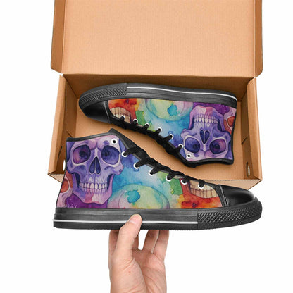 MEN'S Kulls - Watercolor High Top Canvas Y2K Custom Shoes