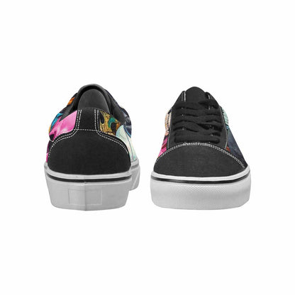 WOMEN'S Skulls  Marble Skulls Lace-Up Canvas Vibrant Chaos Custom Sneakers