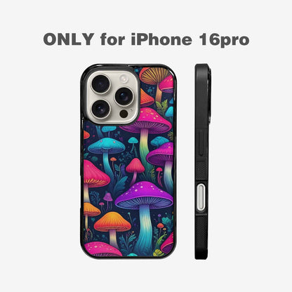 iPhone 16 Pro Case — Mushroom Psychedelic Art Seamless Pattern Vibrant, Custom Print Case Cover