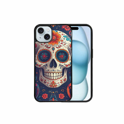 iPhone 15 Plus Case — Day Dead Sugar Skull Art 100s, Custom Print Case Cover