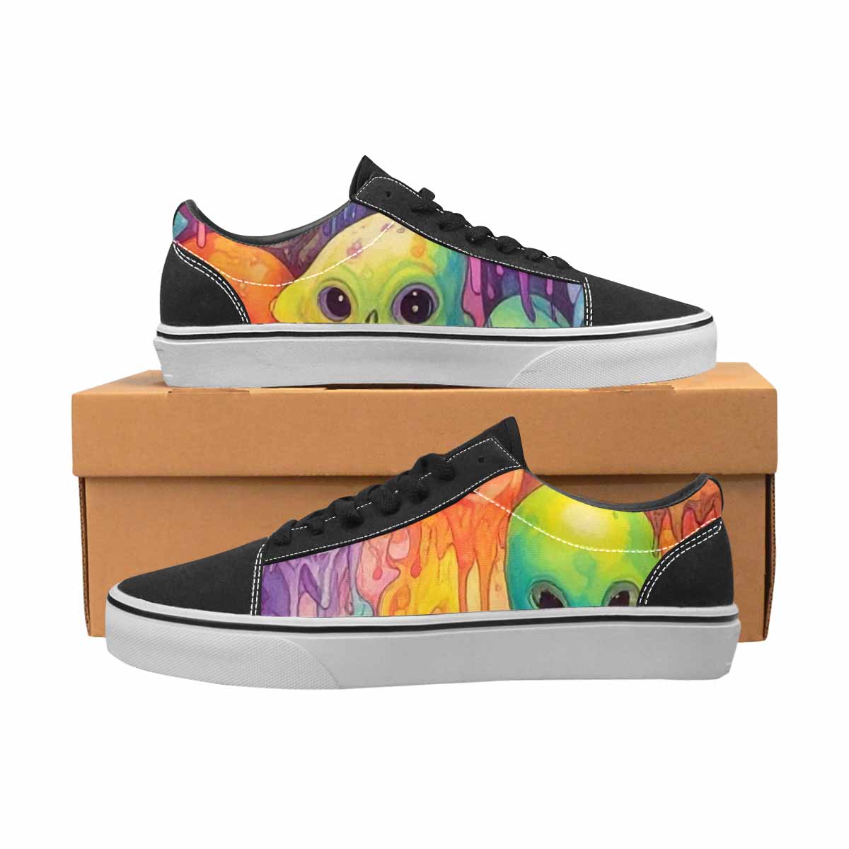 WOMEN'S Aliens  Tie Dye Lace-Up Canvas Cottagecore Sneakers