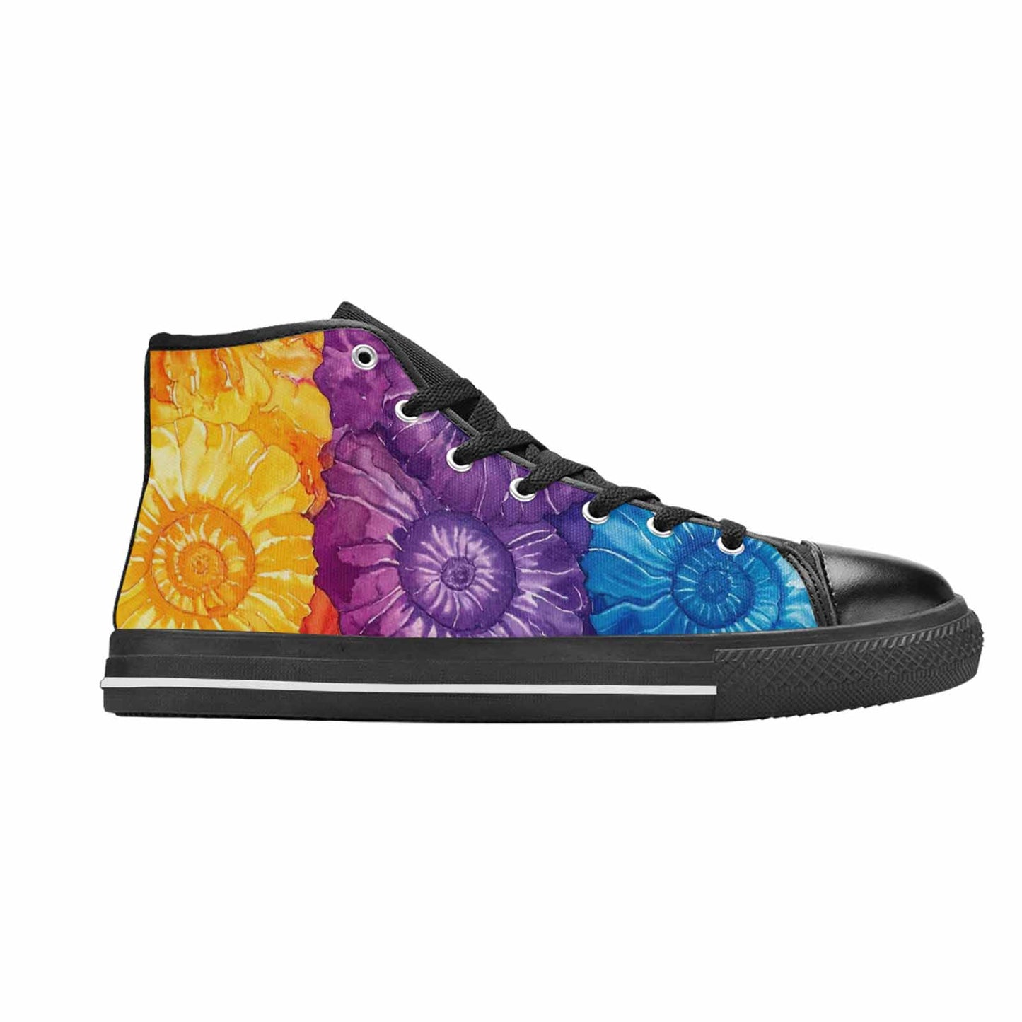 MEN'S Tie Dye Swirl High Top Canvas Surreal Custom Shoes