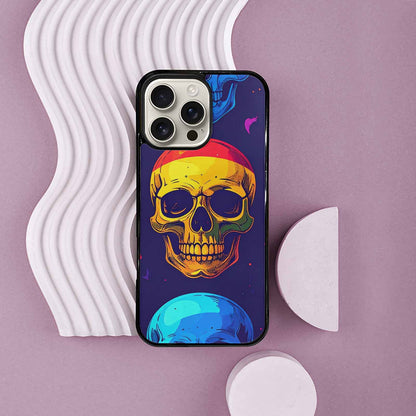 iPhone 16 Pro Max Case — Pride Flag Skulls Seamless Pattern Vibrant, Original Design Phone Case