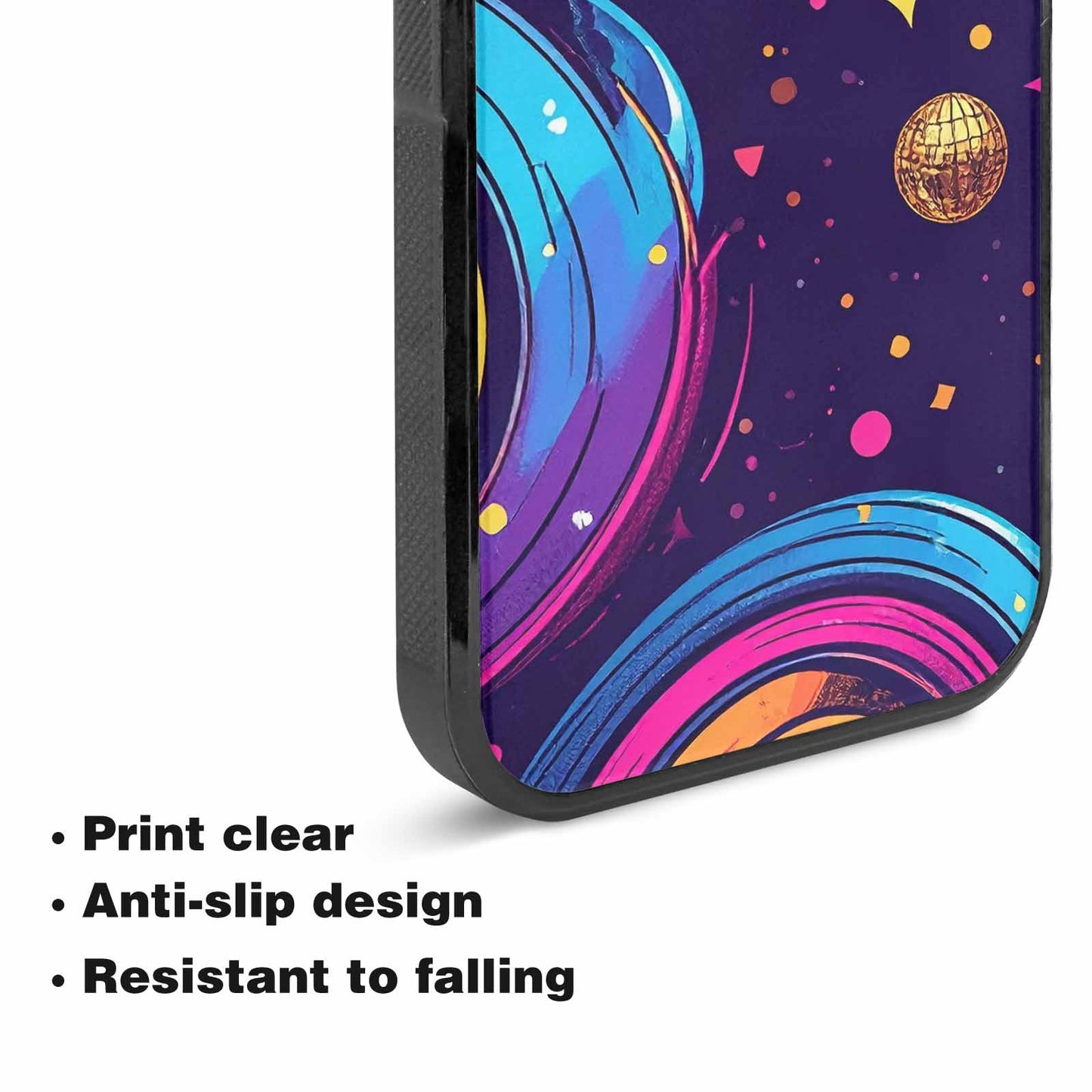 iPhone 15 Plus Case — 1970s Disco Cartoon Art Pattern, Custom Art Phone Cover