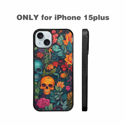 iPhone 15 Plus Case — Skulls Botanicalskulls Pattern B2f Personalized Phone, Custom Print Case Cover