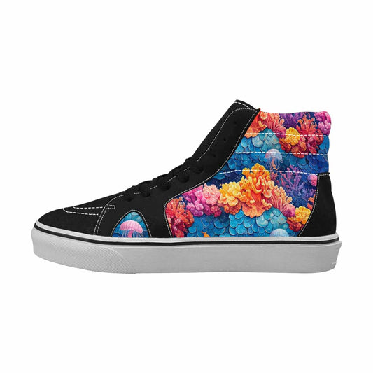MEN'S Fish Scale Coral High Top Canvas Grunge Custom Sneakers