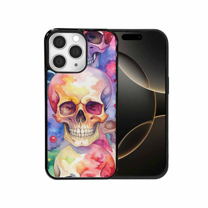 iPhone 15 Pro Max Case — Kulls Watercolor Skulls Small Skull Pattern, Custom Phone Case