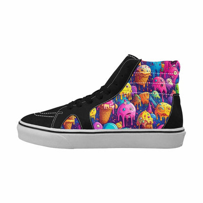MEN'S Melting Ice Cream Monster High Top Canvas Surreal Custom Shoes