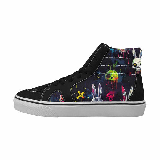 MEN'S Radioactive Ghost Bunny Skull High Top Canvas Dreamcore Custom Shoes