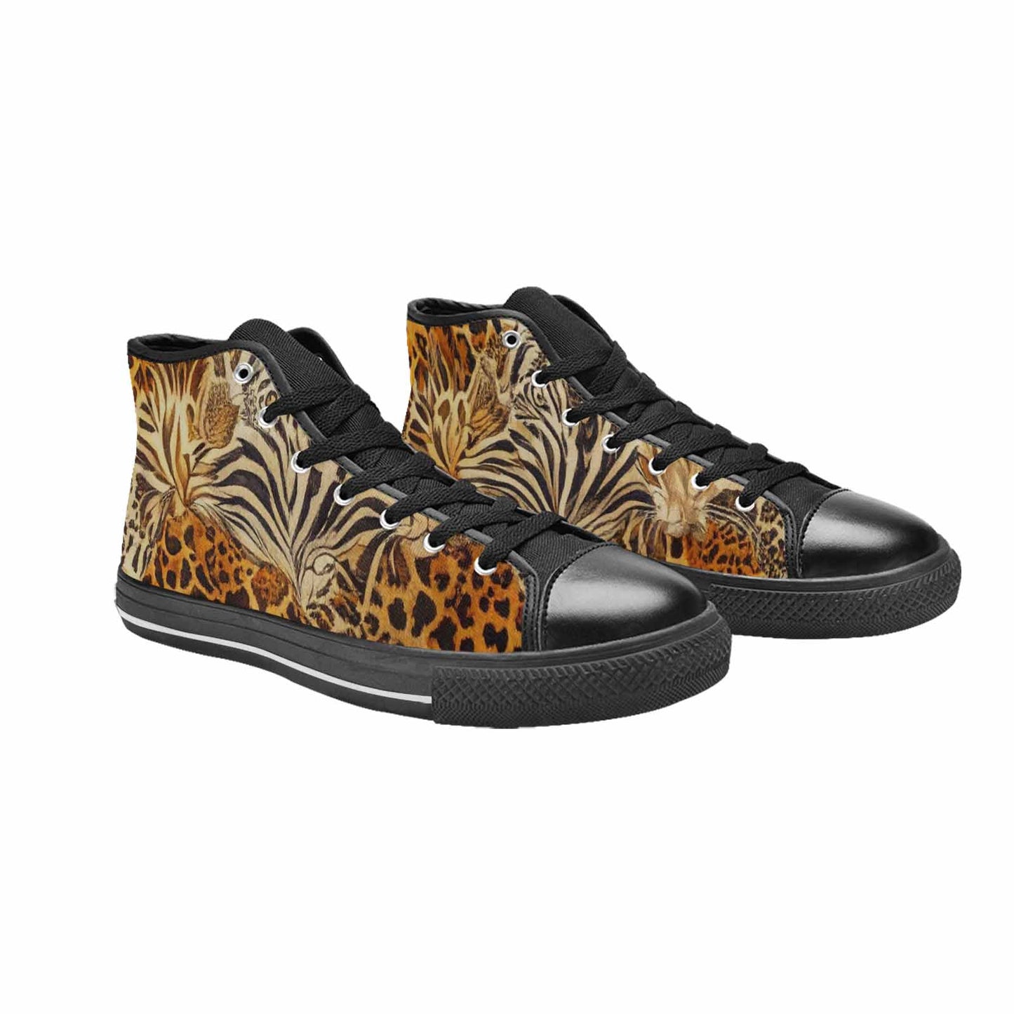 WOMEN'S Animal Print High Top Canvas Grunge Custom Shoes