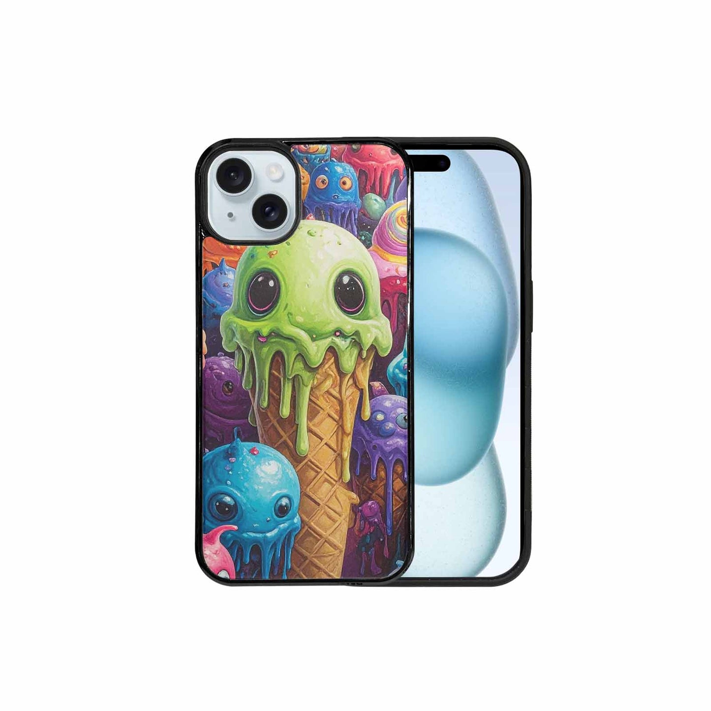 iPhone 15 Plus Case — Melting Ice Cream Monster Charac, Custom Print Case Cover