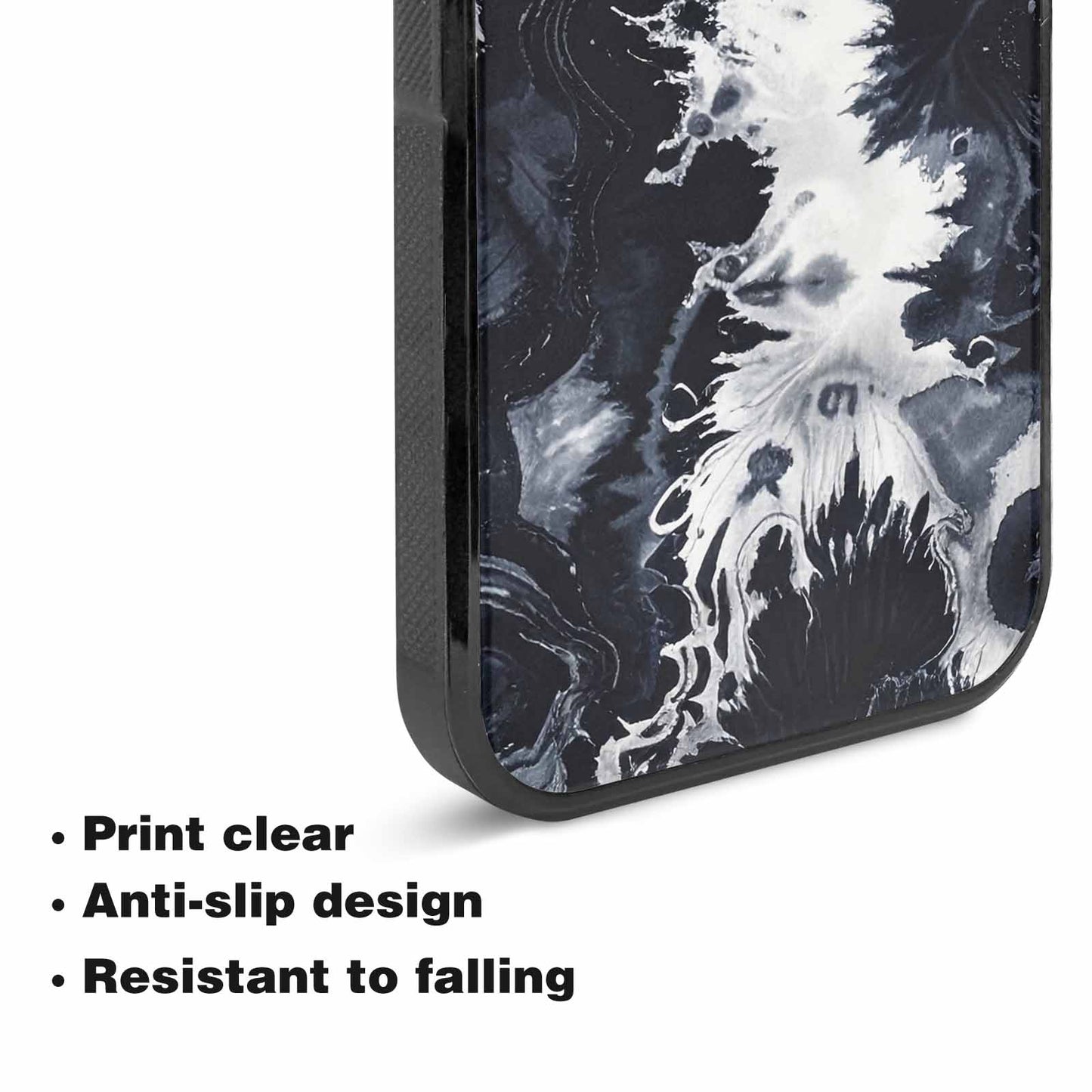 iPhone 15 Case — Black White Animal Print, Custom Designed Case Cover