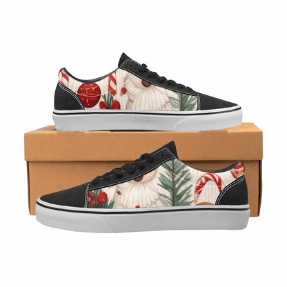MEN'S Christmas Holly Snowflake Canvas Lace-Up Wallpaper Art Custom Sneakers