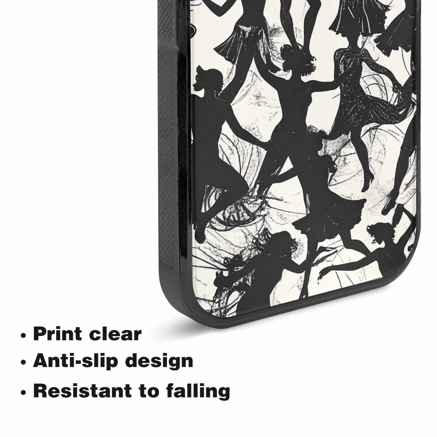 iPhone 15 Case — Bold Dancing Figure Line Art Pattern, Custom Designed Case Cover