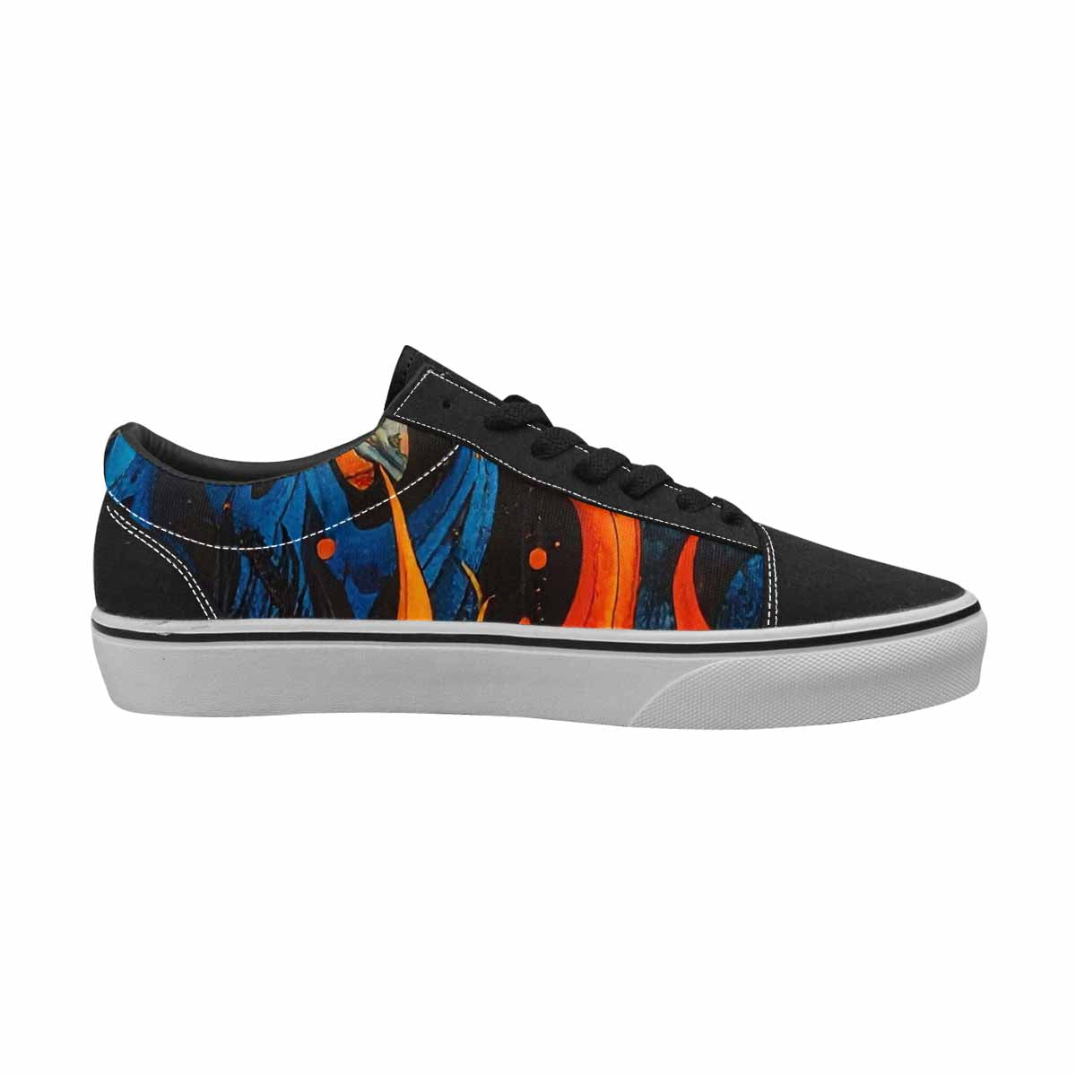 WOMEN'S Flame Burst Lace-Up Canvas Aesthetic Custom Shoes