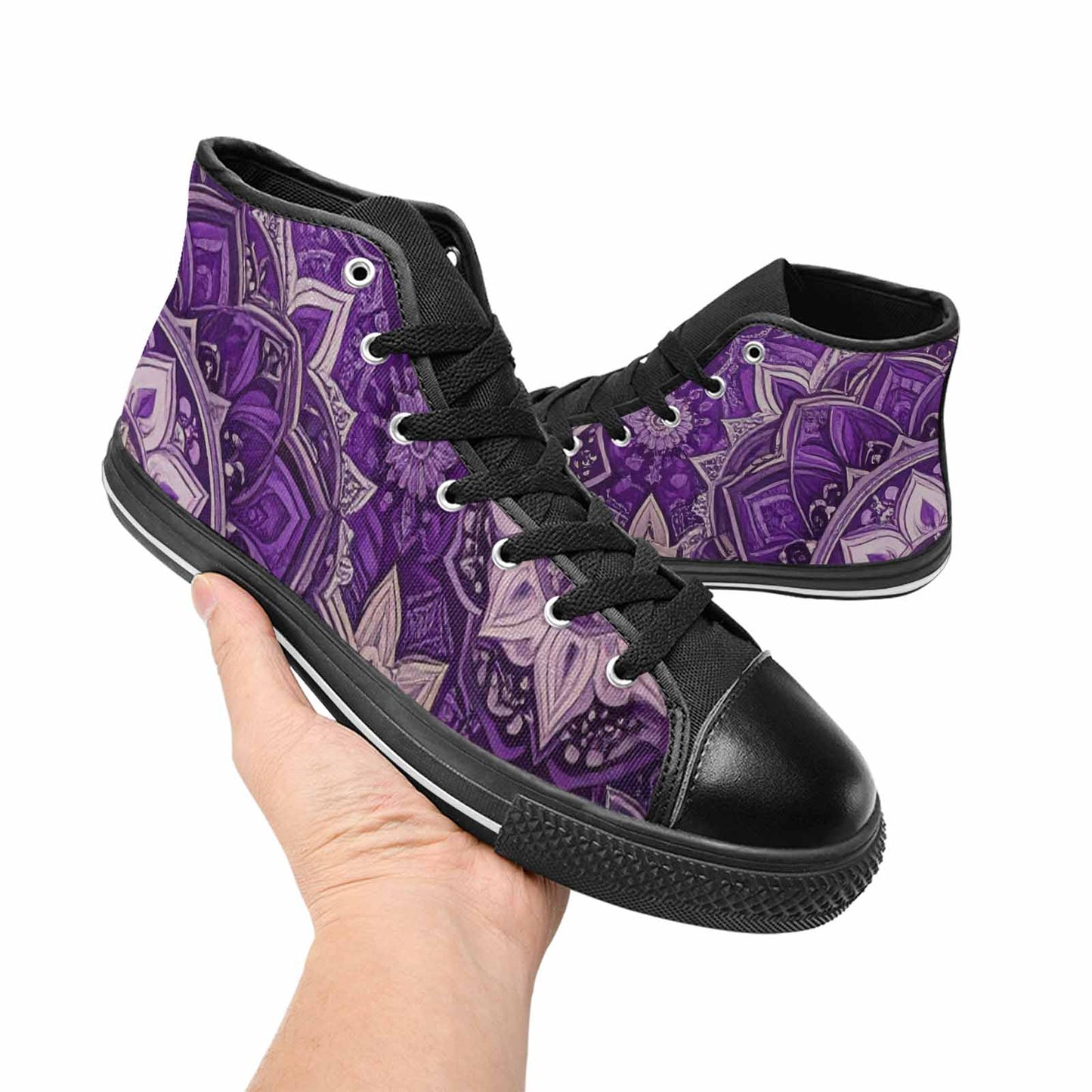 WOMEN'S Mandala High Top Canvas Grunge Custom Sneakers