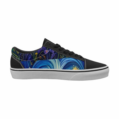 WOMEN'S Van Gogh-Style Swirl Canvas Lace-Up Vibrant Chaos Sneakers