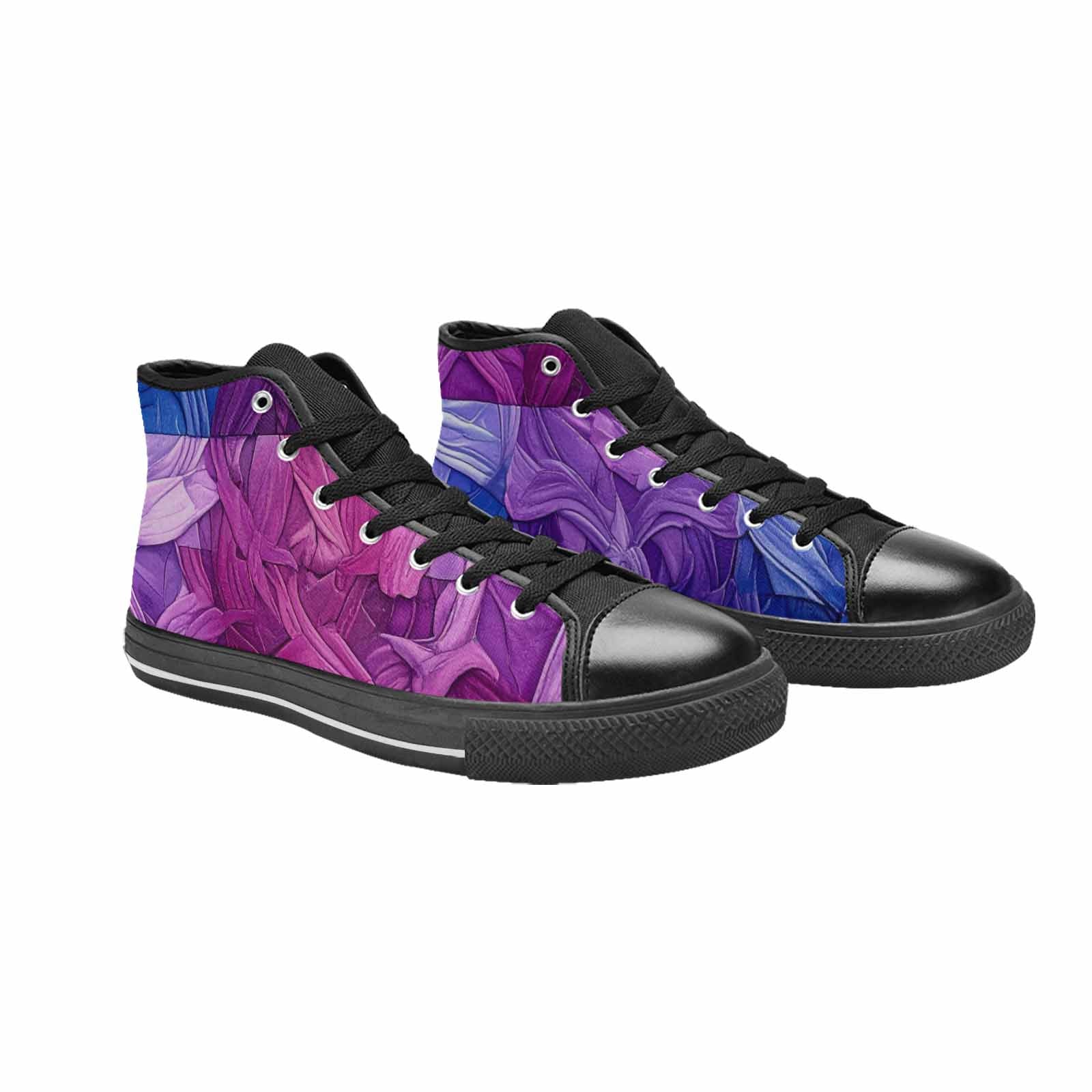 MEN'S Bisexual Flag Color High Top Canvas Vivid Custom Sneakers