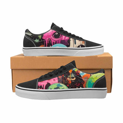 WOMEN'S Aliens  Camo Melting Lace-Up Canvas Kaleidoscope Custom Sneakers