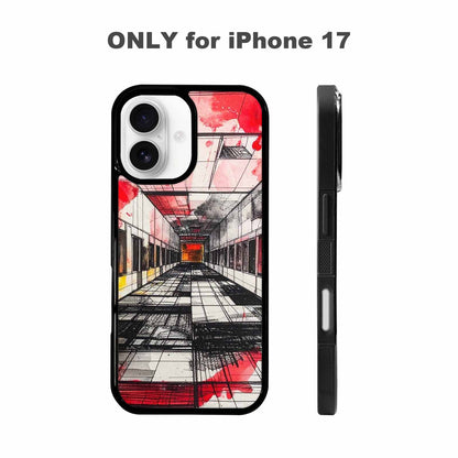 iPhone 17 Case — Black &amp; Red Ink Galaxy Space, Original Design Phone Case